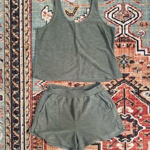 Old Navy Olive Green Tank & Shorts Lounge Set